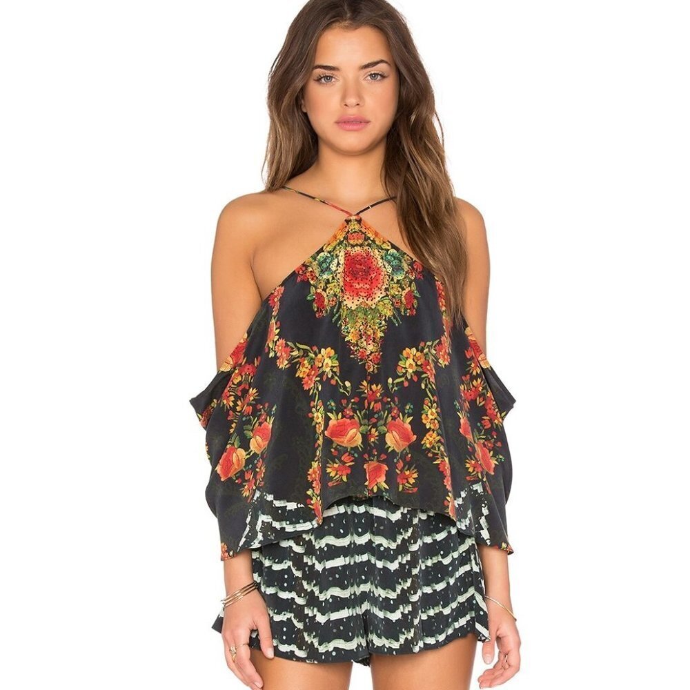 Camilla Lift the Veil Halterneck Layered Playsuit Romper Size 1 Small b85